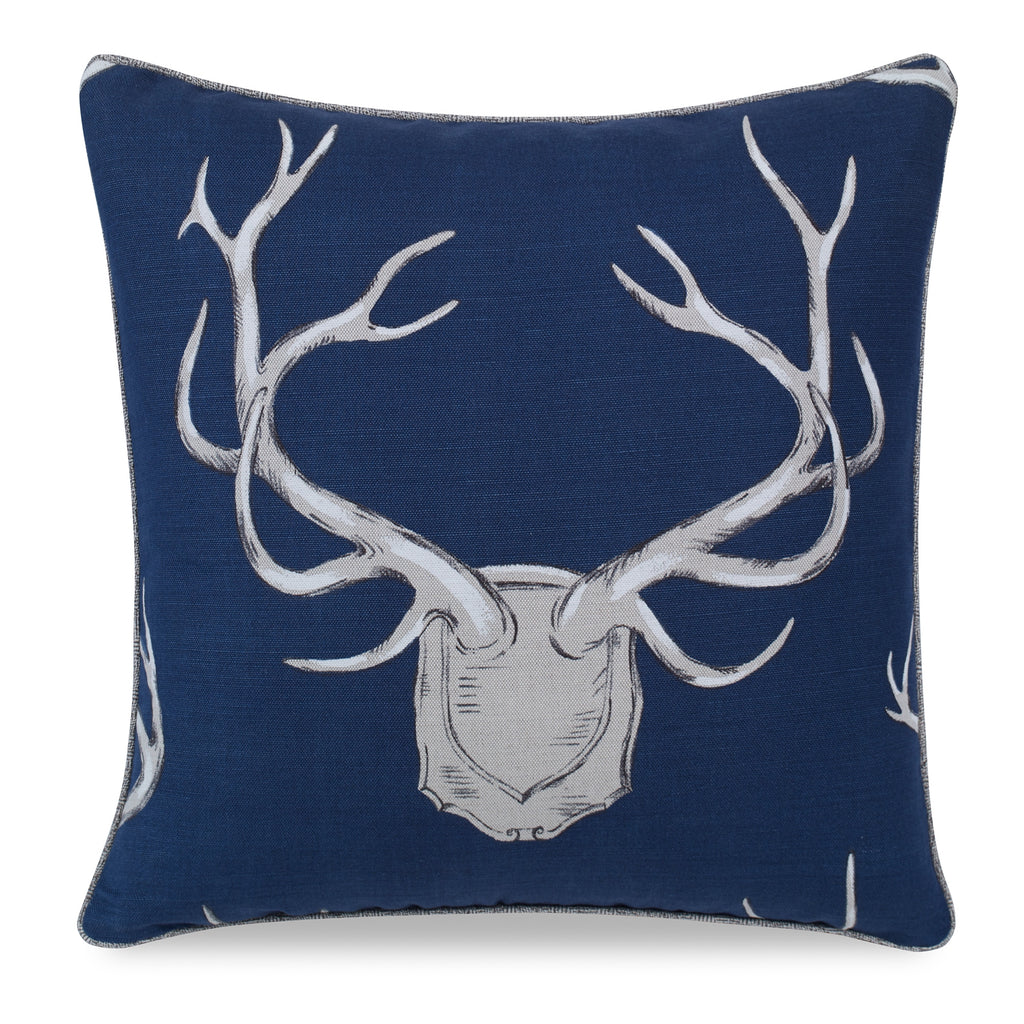 Antlers Pillow Navy