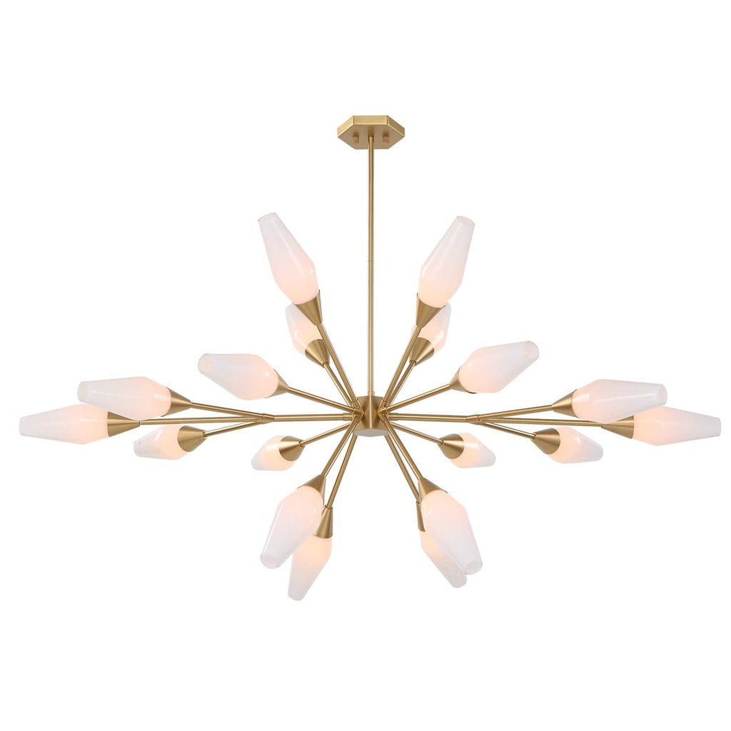 Agapanthus, 18 Lt Pendant - Brass