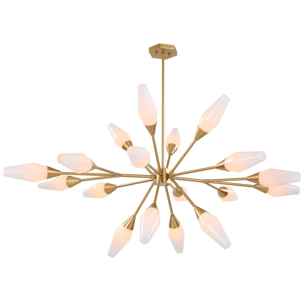 Agapanthus, 18 Lt Pendant - Brass