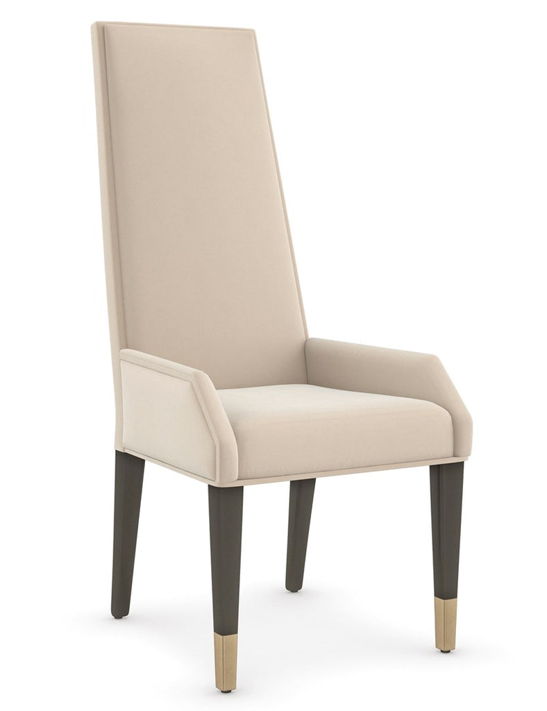 The Masters Dining Arm Chair - Chocolate Truffle, Brushed Gold