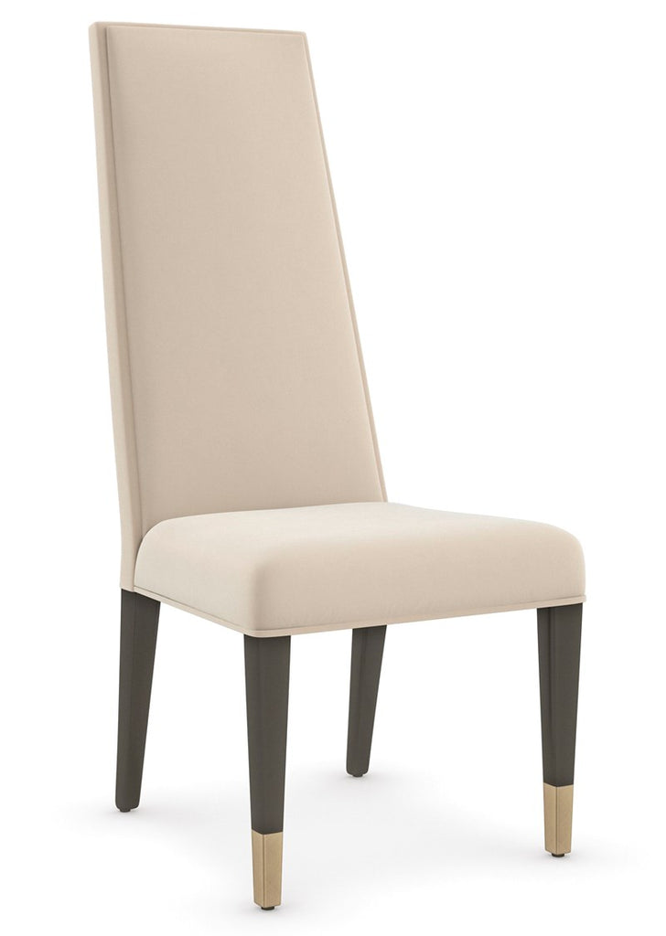 The Masters Dining Side Chair - Chocolate Truffle, Brushed Gold