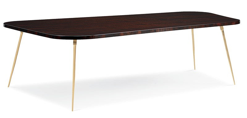 The Geo Modern Cocktail Table - Natural Ebony, Urban Brass